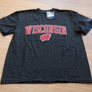 NWT Wisconsin Champion graphic tee shirt short sleeve kids youth medium